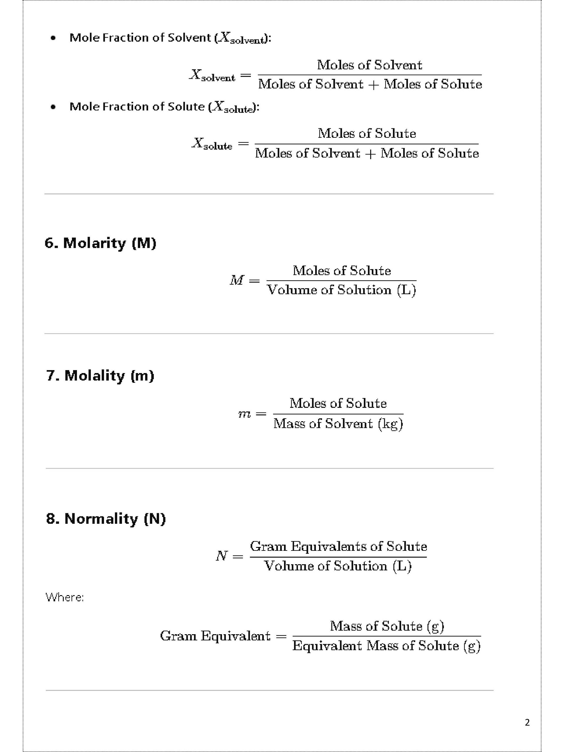 Class 12 Chemistry Formula Sheet product image (4)