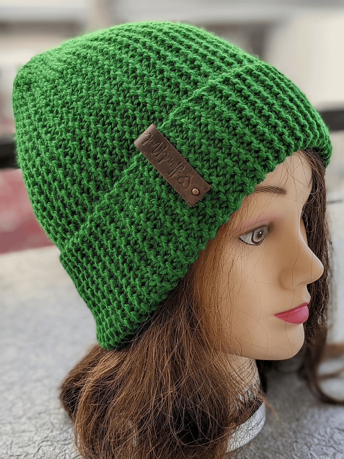 Flat Knit Slouchy Hat Pattern | Crazy Hands Knitting