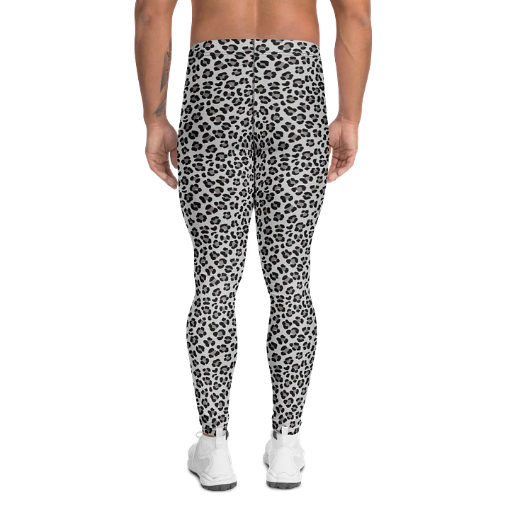 Comfortable Men's Leggings Bold Grey Leopard Print product image (2)