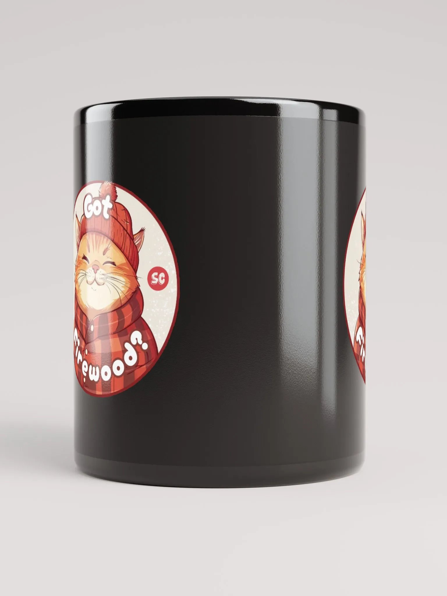 Cozy Cat - Got Firewood? | Black Glossy Mug product image (9)