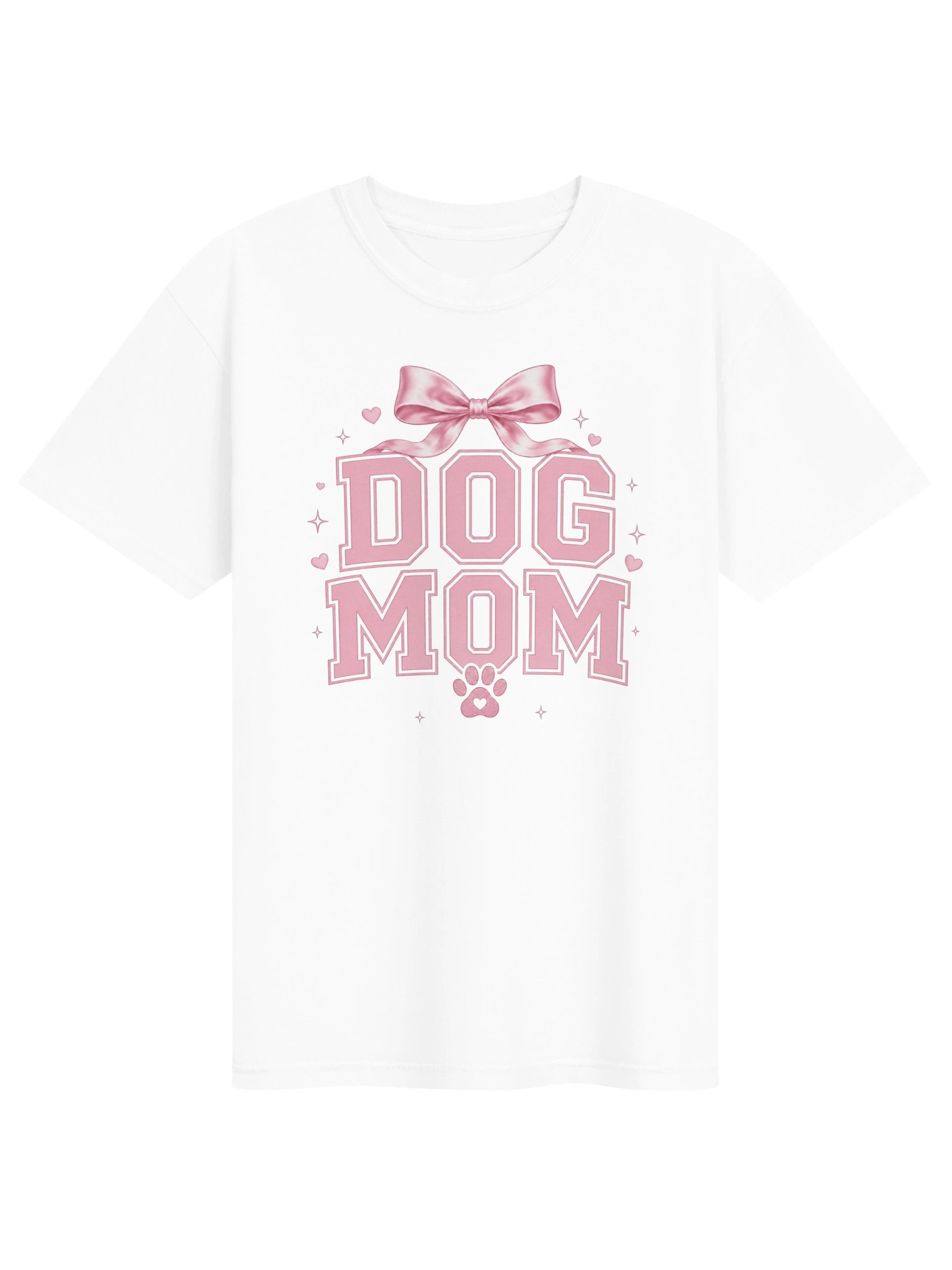 Coquette Dog Mom Bow Tee | Pink Varsity Dog Mom Shirt product image (66)