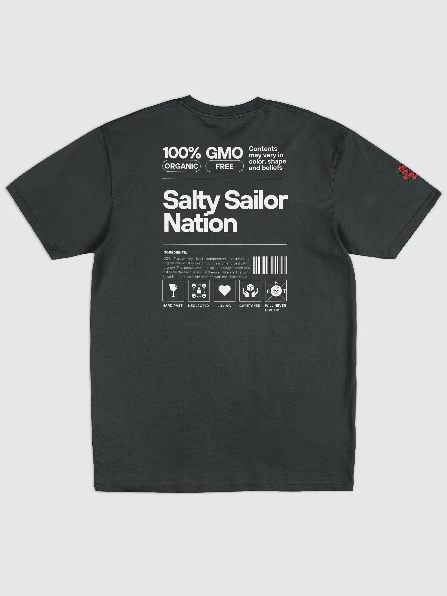 100% Organic Salty Sailor Nation T-shirt (Dark) product image (1)