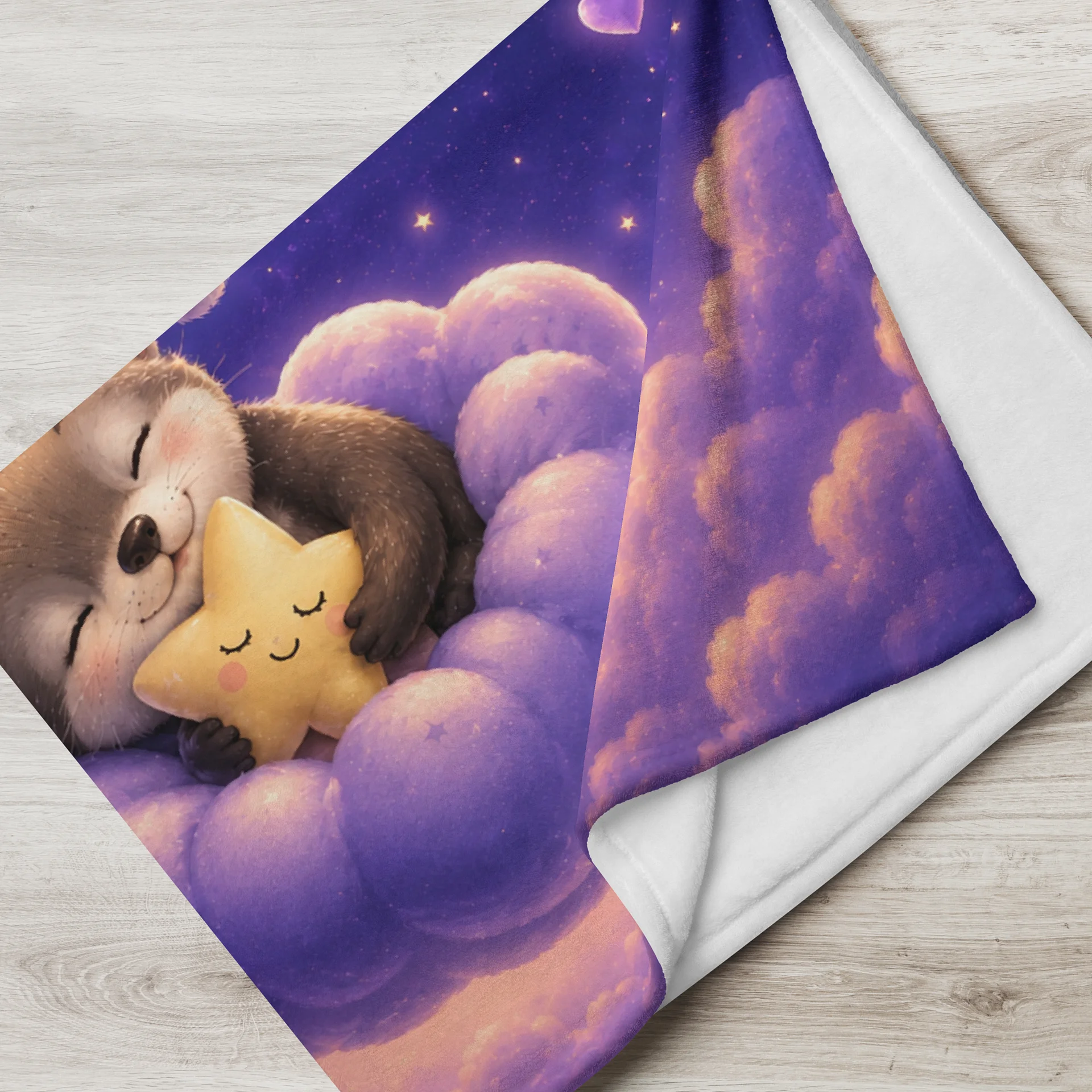 Starry Cloud Dreams Ferret Throw Blanket | Moonlit Dreams product image (2)