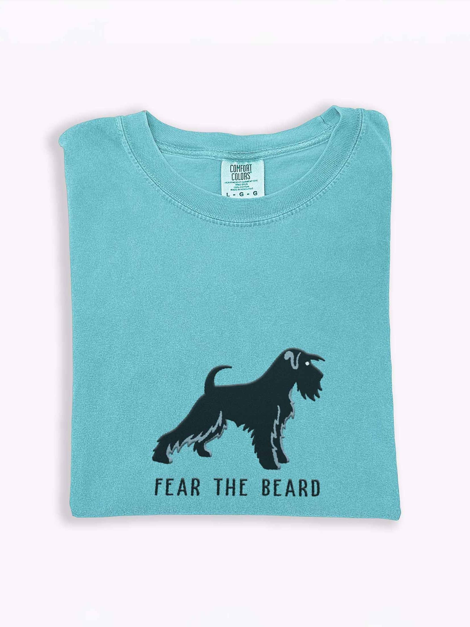Fear the Beard T-Shirt(Embroidered) of a Miniature Schnauzer(Black) product image (1)