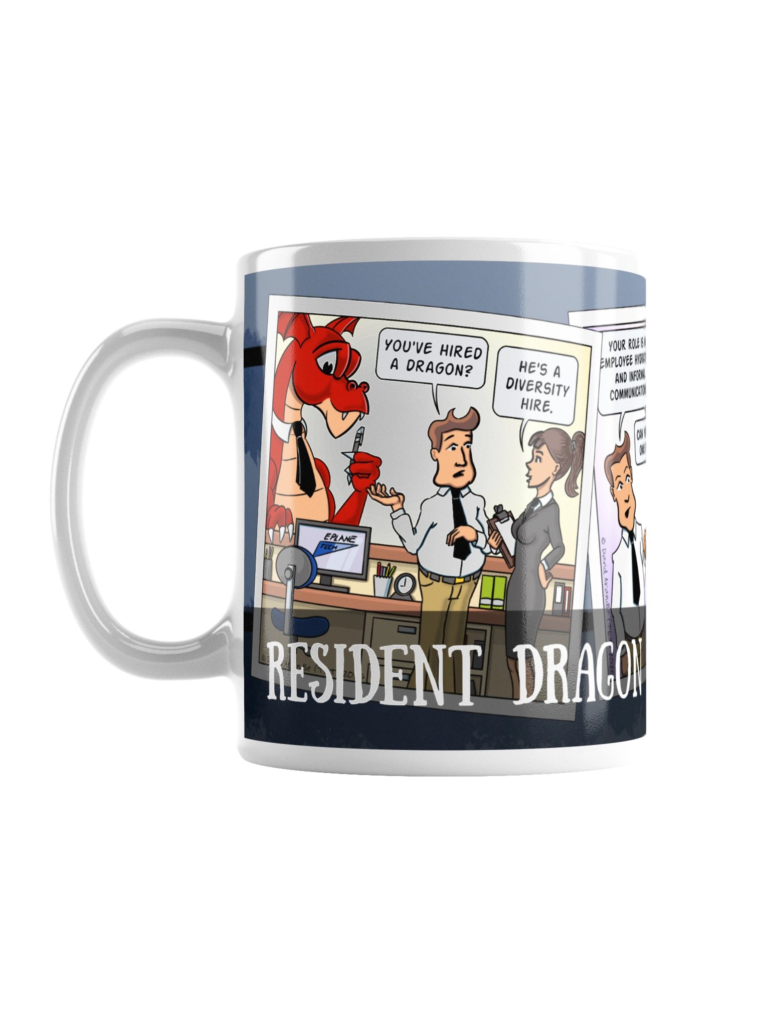 Resident Dragon Comic Watercooler Valet Three-Panel Mug product image (1)