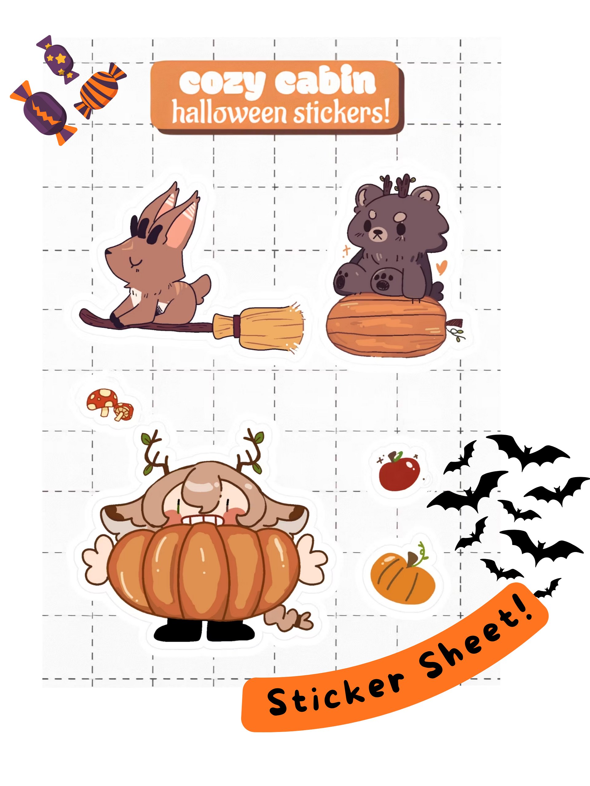 Cozy Cabin Halloween Sticker Sheet! product image (1)