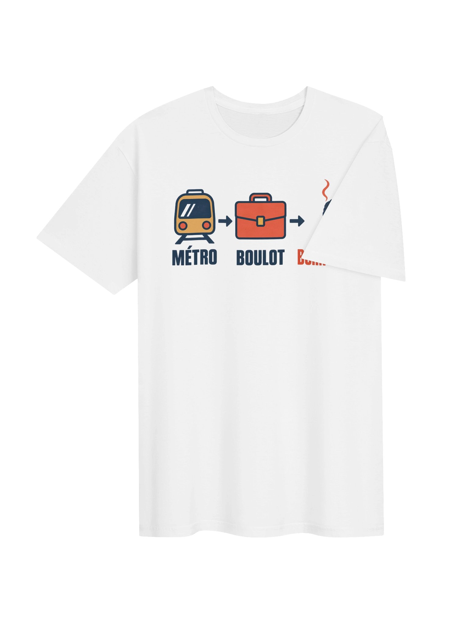 Métro Boulot Burn-Out Commute Icons T-Shirt product image (4)