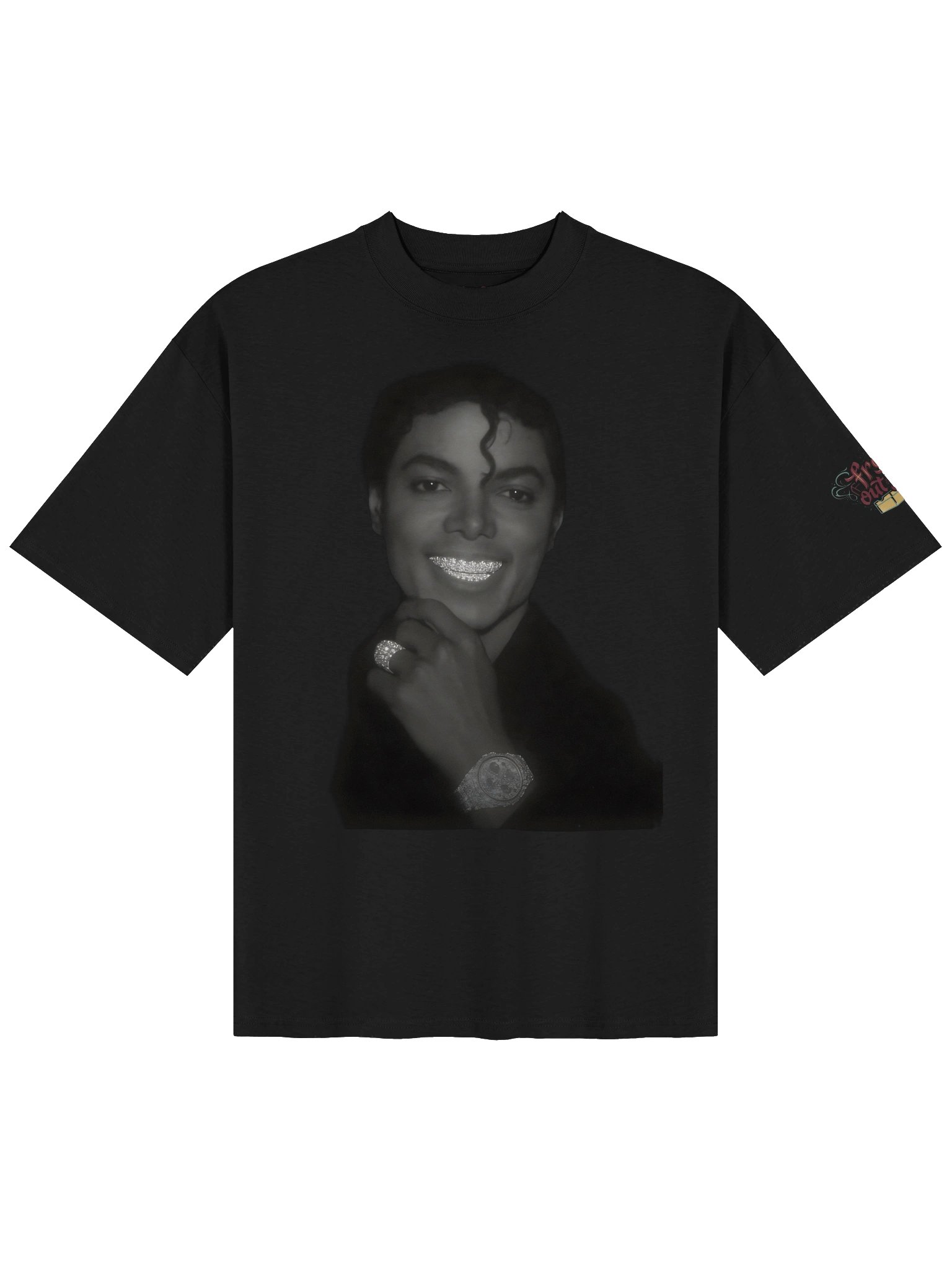 Bold Black-and-White Portrait Oversized Tee product image (1)