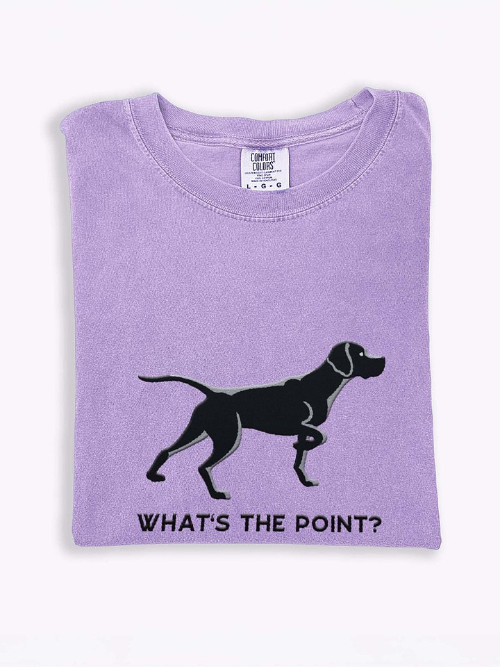 What's the Point? T-Shirt(Embroidered) of an English Pointer(Black) product image (1)