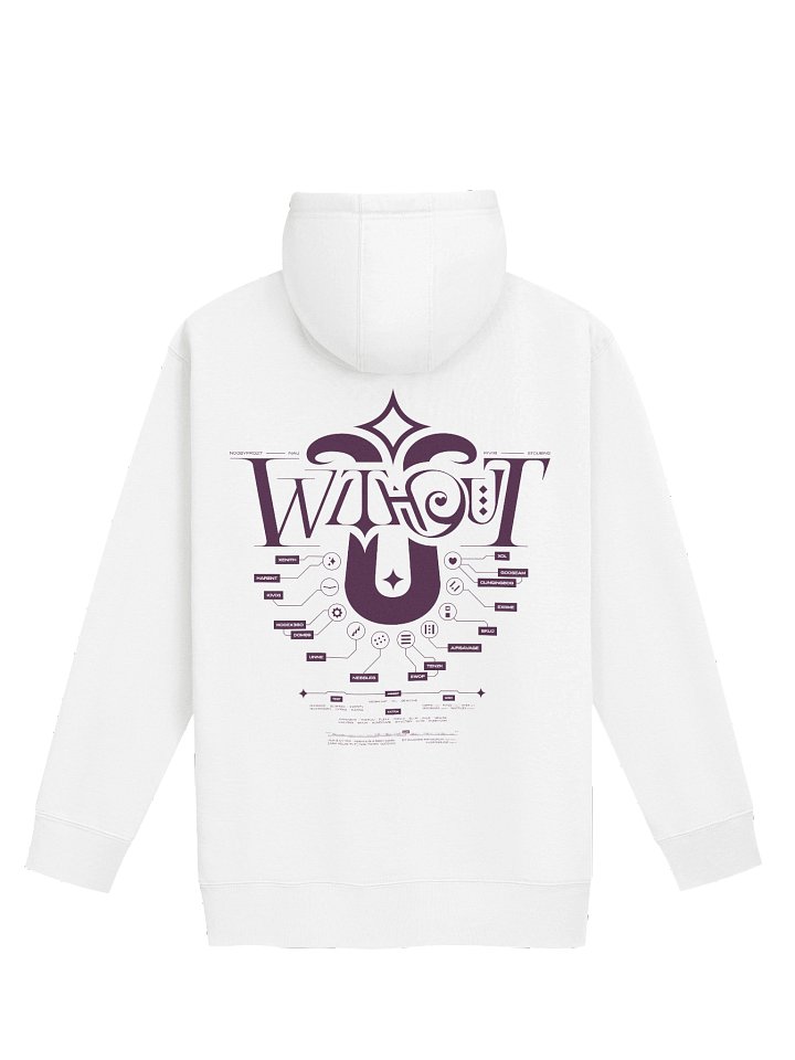W/O U Purple/White Hoodie product image (2)