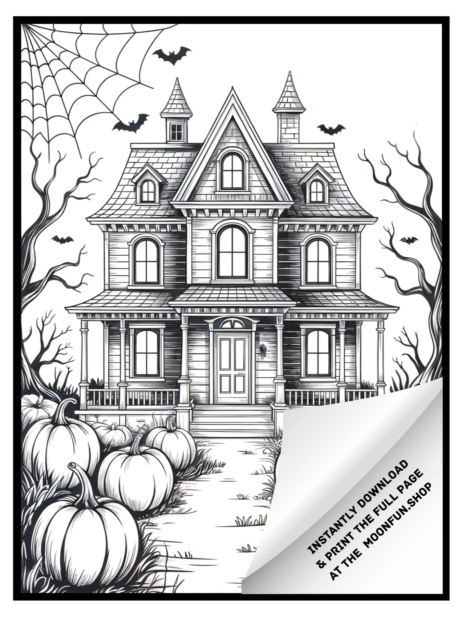 🧙 70 Witches & Haunted Places Halloween Coloring Pages for Teens & Adults product image (11)