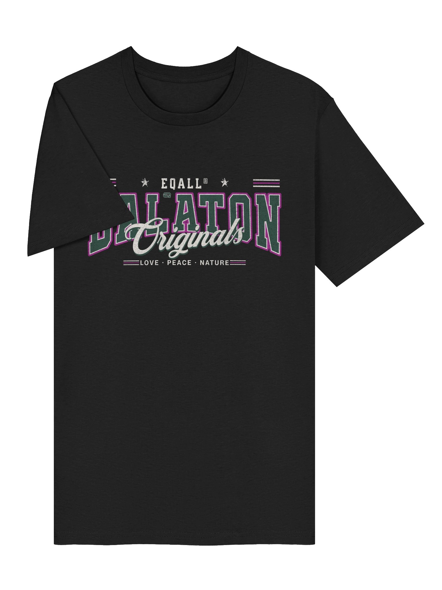 EQALL® Originals BALATONIQ Love Nature Organic Unisex ECO Tee Pink Deep Green product image (5)