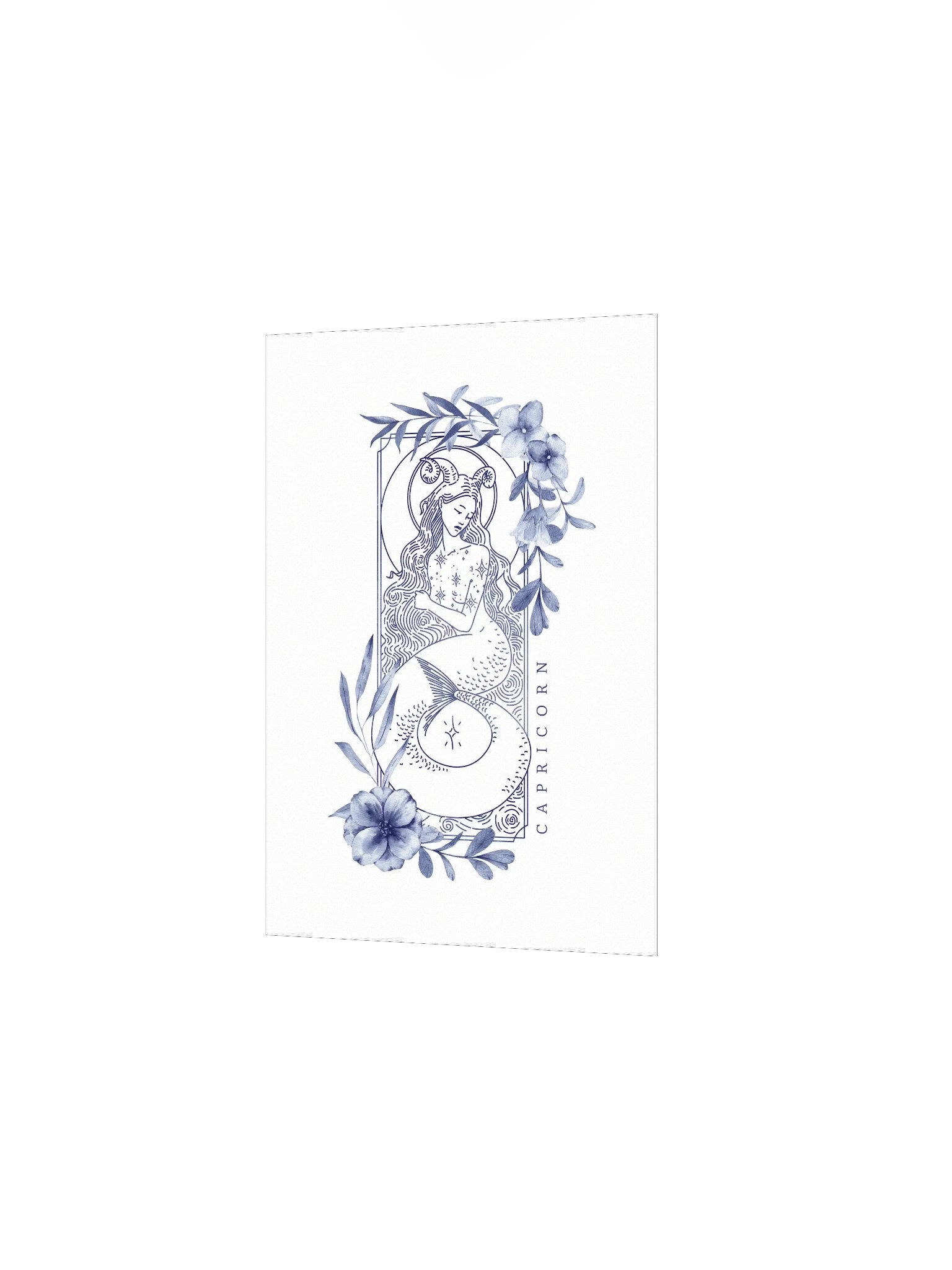 Capricorn Blue Line Art Zodiac Print product image (4)