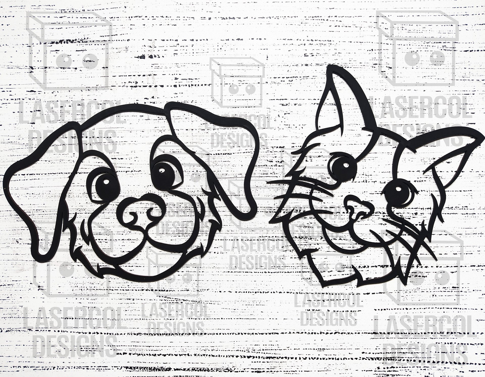 Cute Dog and Cat Wall Art - Laser Cut Files product image (10)