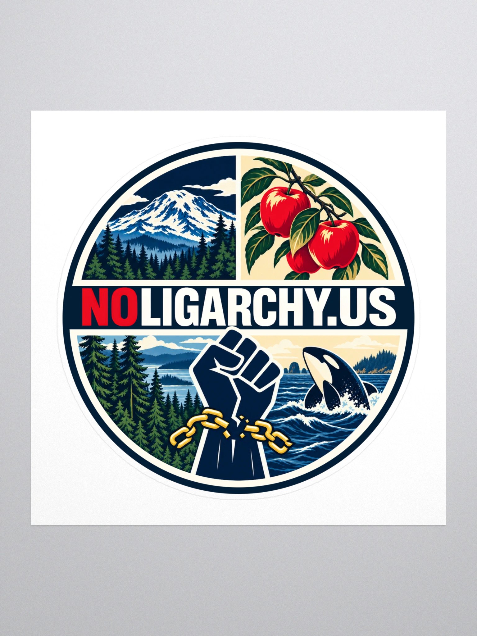 Washington NOLIGARCHY.US sticker product image (1)