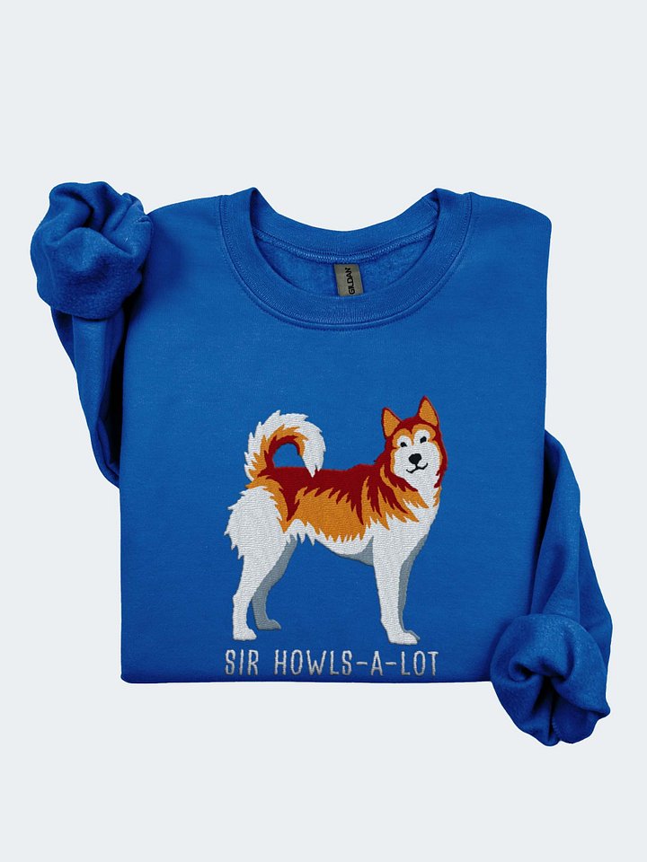 Sir Howls-A-Lot Sweatshirt (Embroidered) of a Siberian Husky(Brown & White) product image (1)