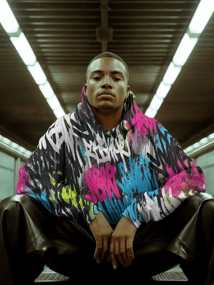 Color Clash Graffiti Hoodie product image (1)