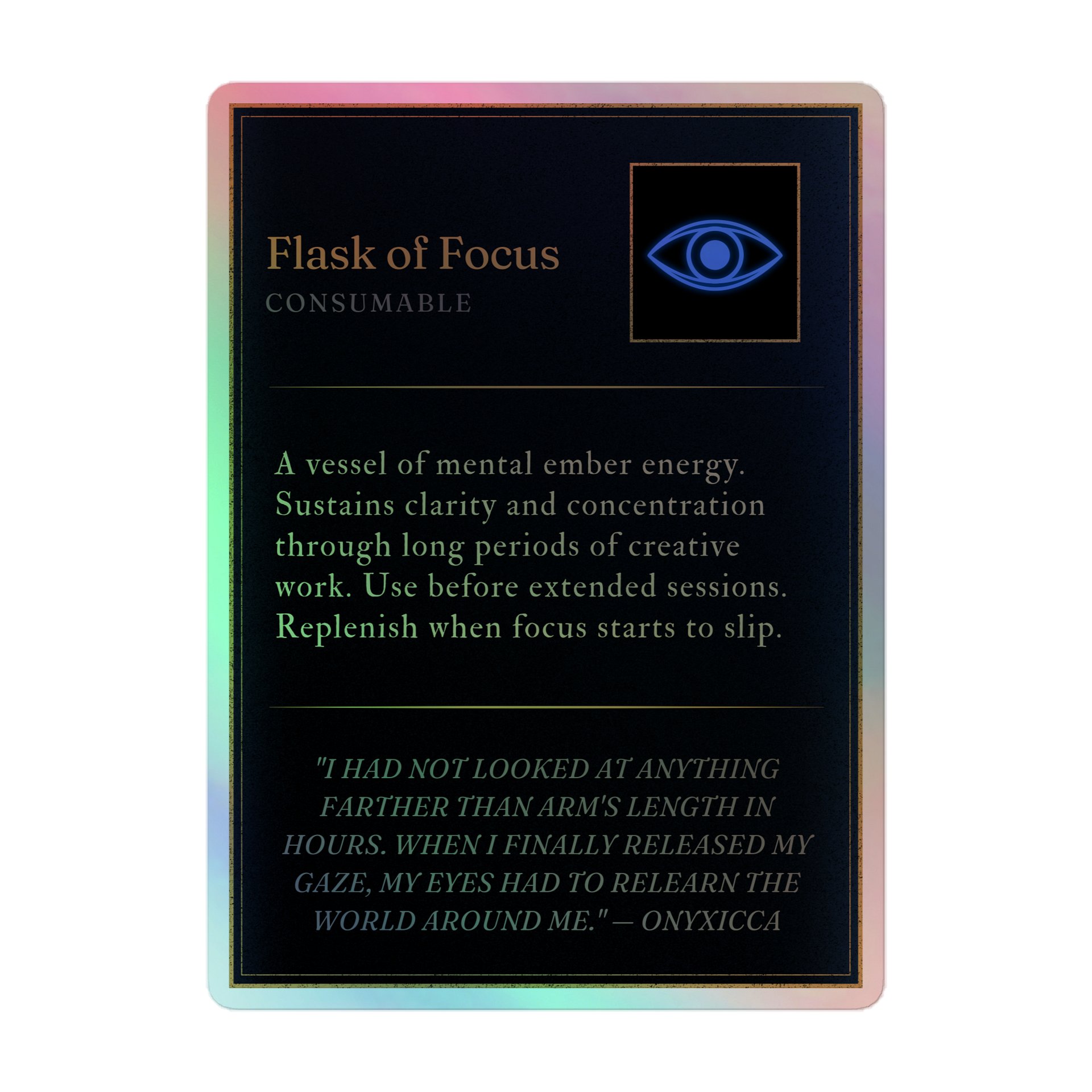 Flask of Focus Tooltip Holographic Sticker product image (1)