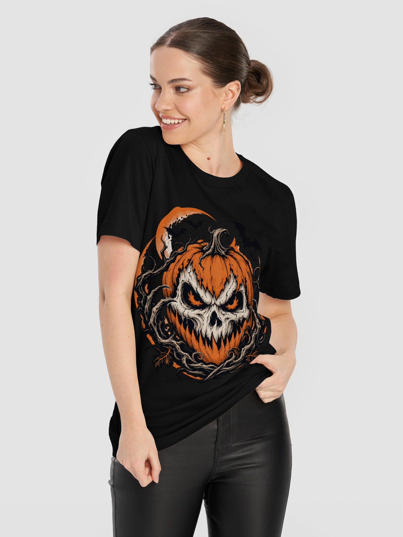 Skull Jack-O’-Lantern Halloween Tee product image (82)
