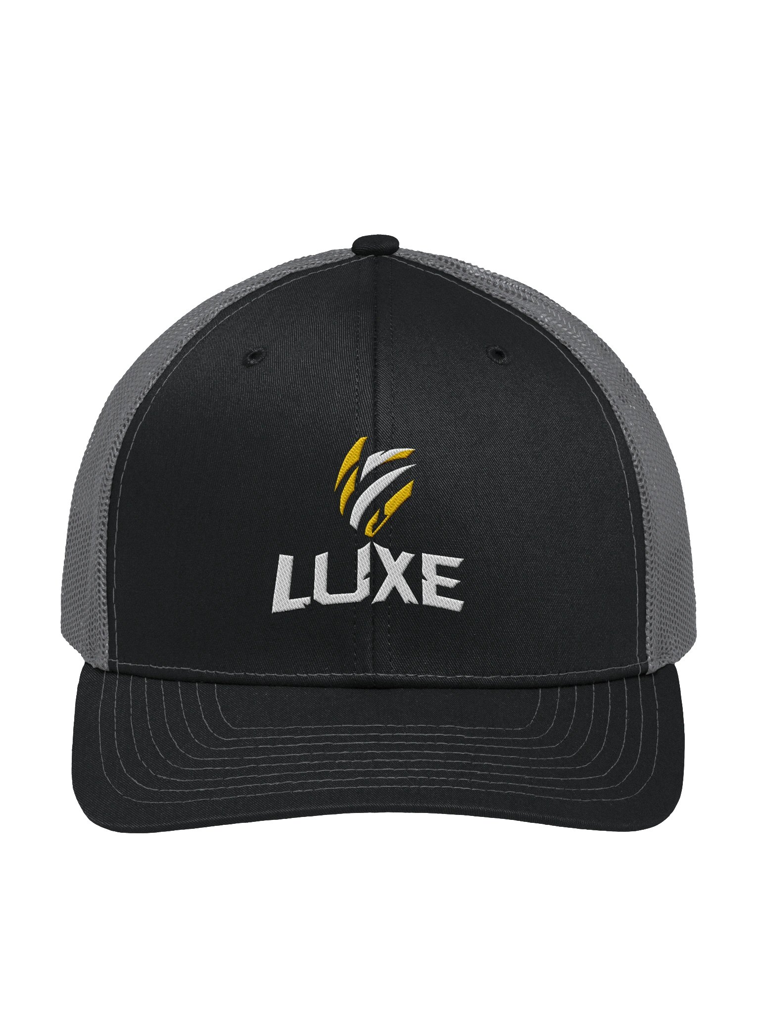 LUXE Core Embroidered Trucker Hat — Dark product image (1)