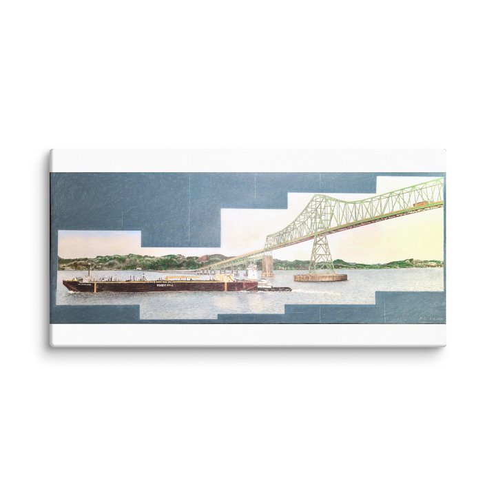 View from the Cannery Pier Hotel in Astoria, Oregon 04.16.20 on Canvas (24" x 48") product image (2)
