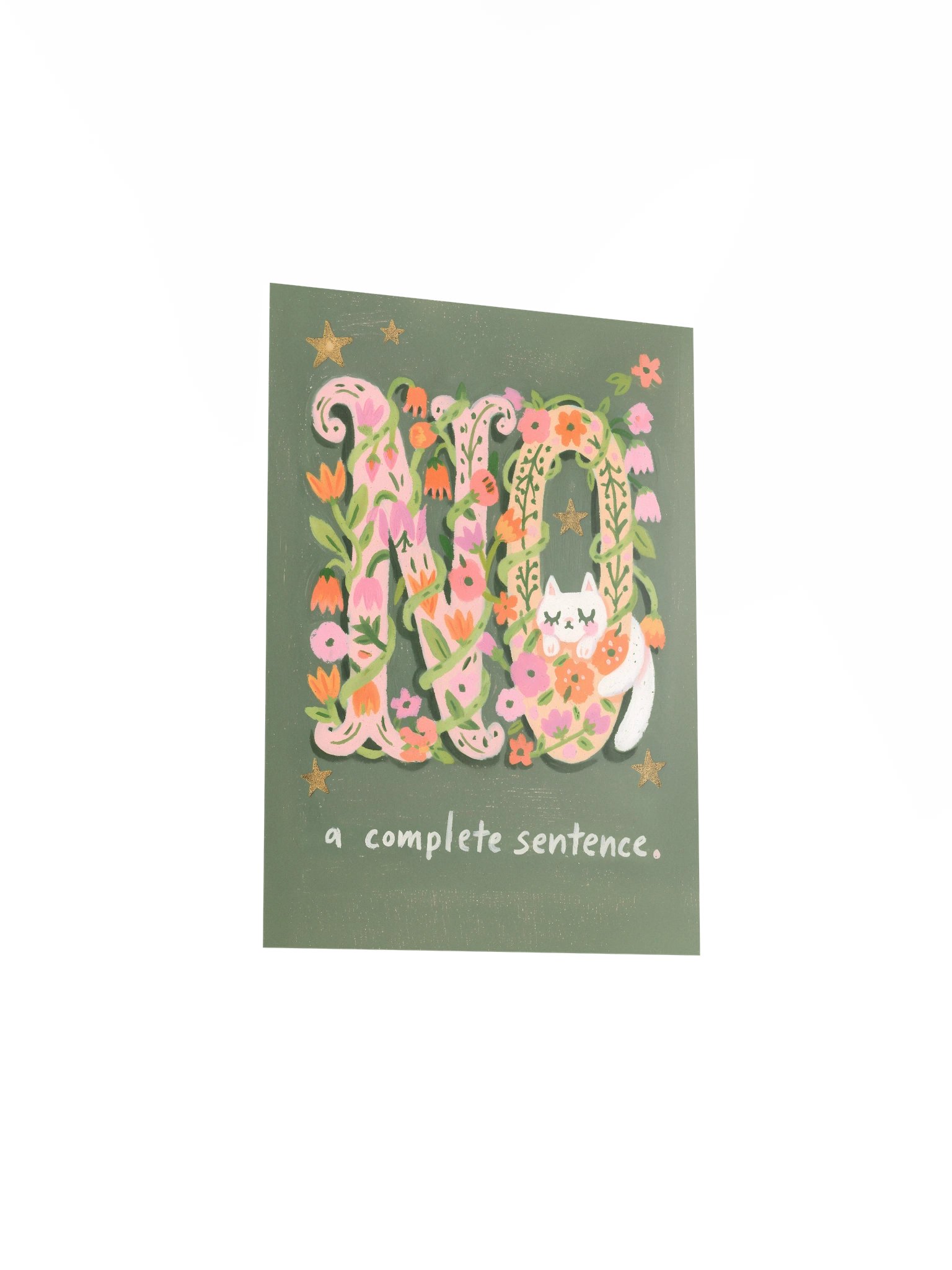 Floral Sentence Cat Poster product image (25)