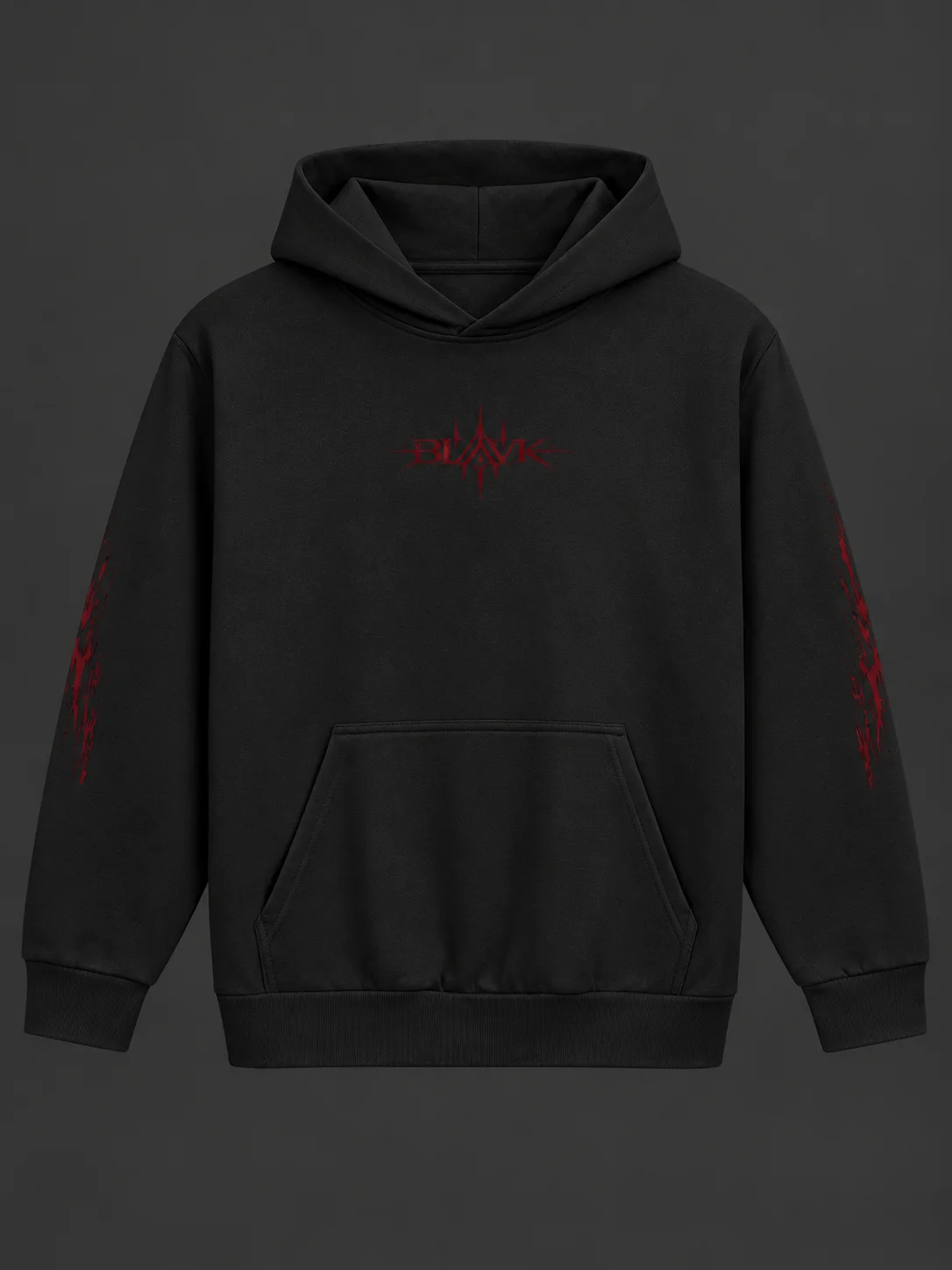 BLAVK NOCTURNE Graphic Hoodie — Black / Wine Red product image (4)