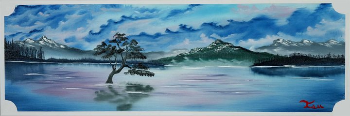 The Secluded Tree (Original) 12x36 Canvas product image (1)