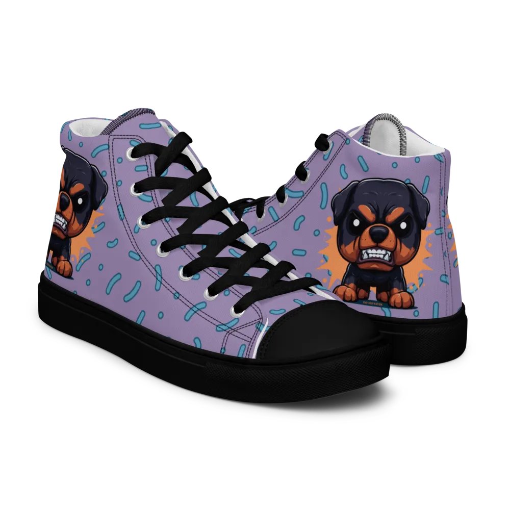 Rottweiler Angry Pup - Women's High Top Canvas Shoe product image (1)