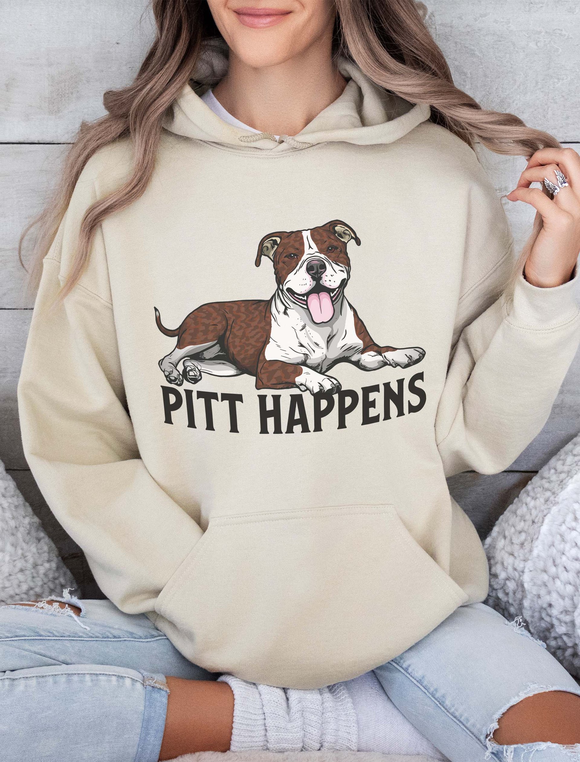 Pitt Happens Hooded Sweatshirt of a Pitbull Terrier(Brindle) | Funny Hoodie for Pittie and Staffy Paw-rents product image (2)