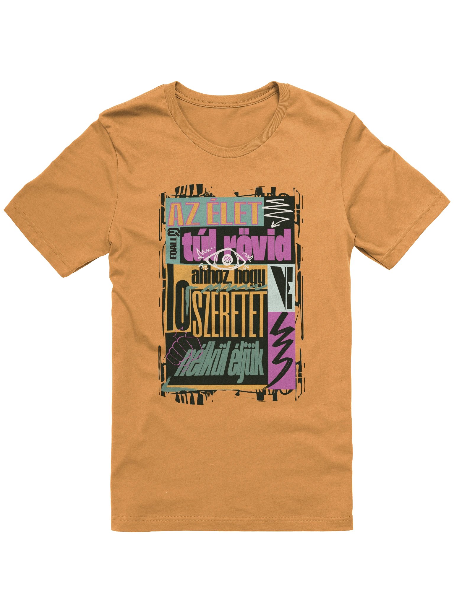 Szeretet? Az élet túl rövid... Bella + Canvas Unisex R3CVR.i Póló_EQALL® Originals_Pop Cukorka product image (3)