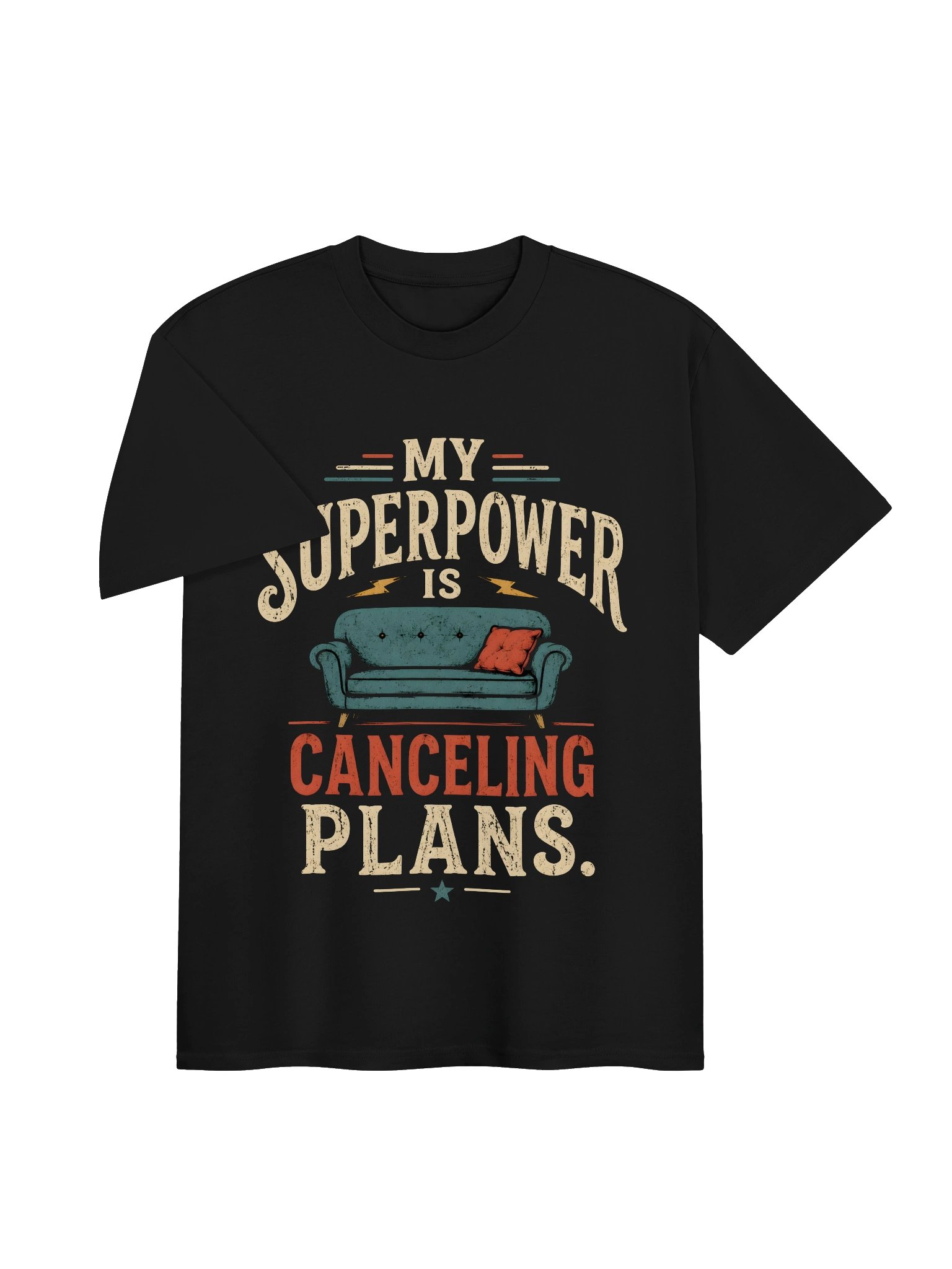 My Superpower Is Canceling Plans T-Shirt | Funny Introvert Tee | Vintage Retro Graphic Shirt | Sarcastic Humor Gift for Homebody product image (5)