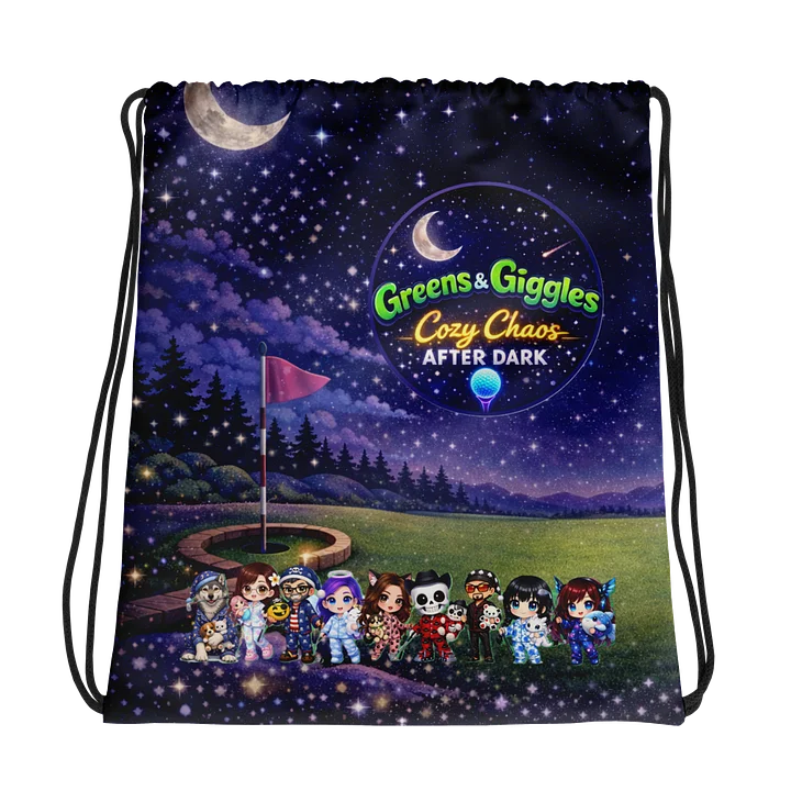Greens & Giggles Event Drawstring Bag product image (1)