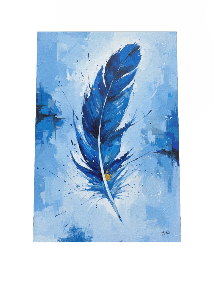 Azure Drift – Blue Feather Abstract Canvas Art product image (2)