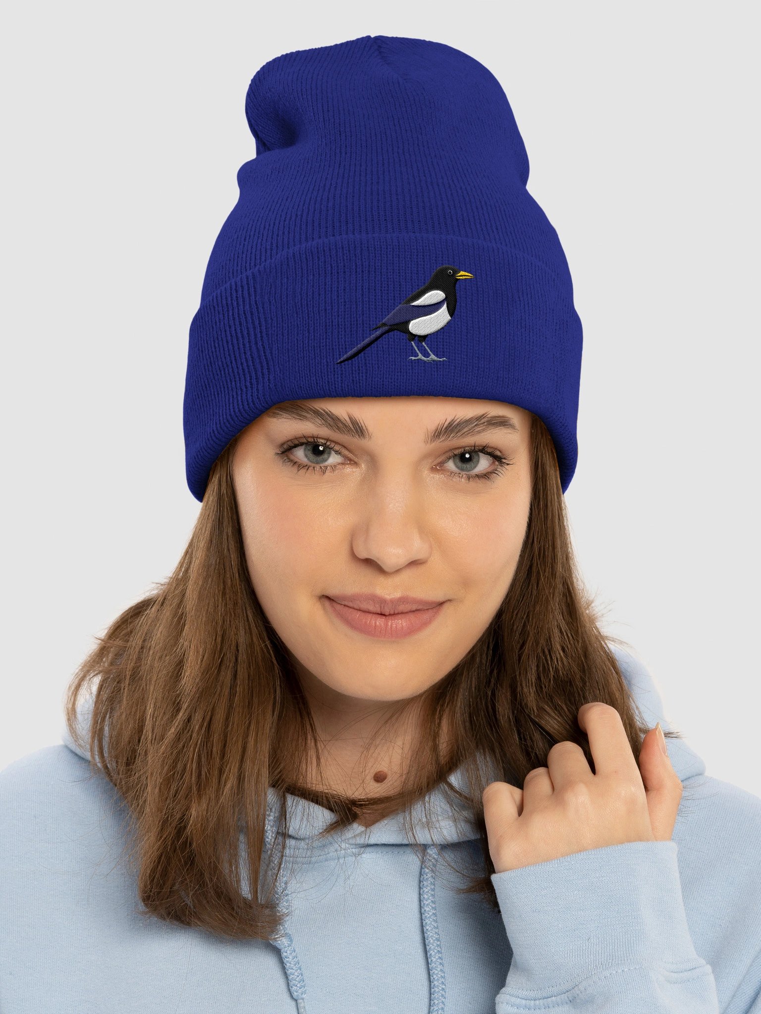 California Yellow-billed Magpie Embroidered Beanie product image (19)