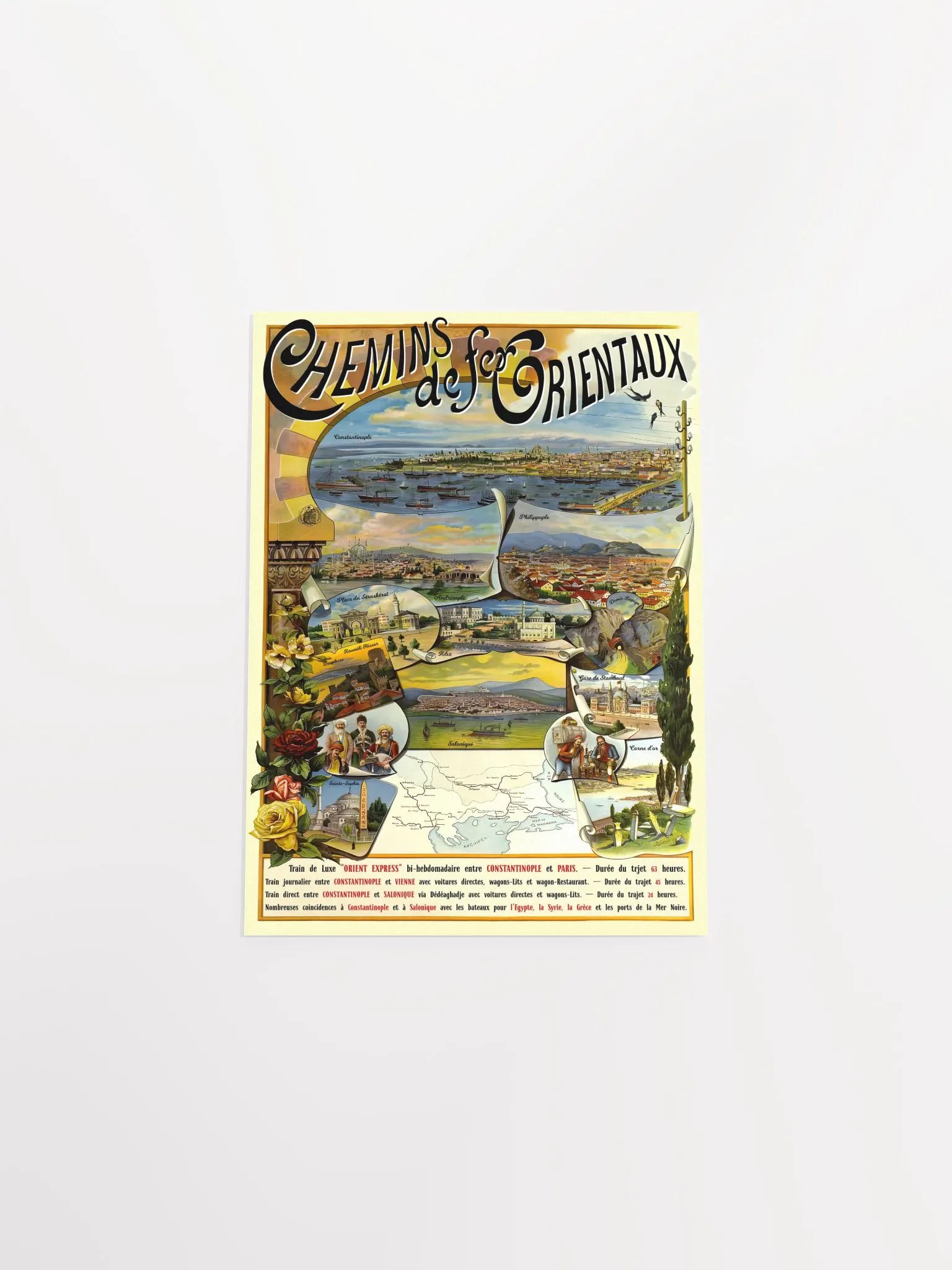 Chemis de fe Orientaux/Orient Express, France, Istanbul, Turkey, 1898 — retro vintage travel poster, retro travel art, retro travel wall art product image (9)