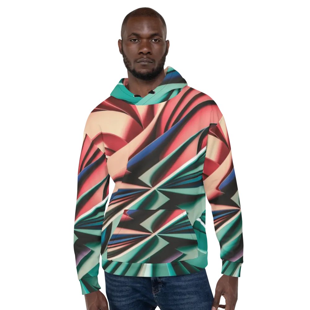 Recycled Unisex Hoodie with Vibrant Abstract Geometric Print - Relaxed Fit product image (5)