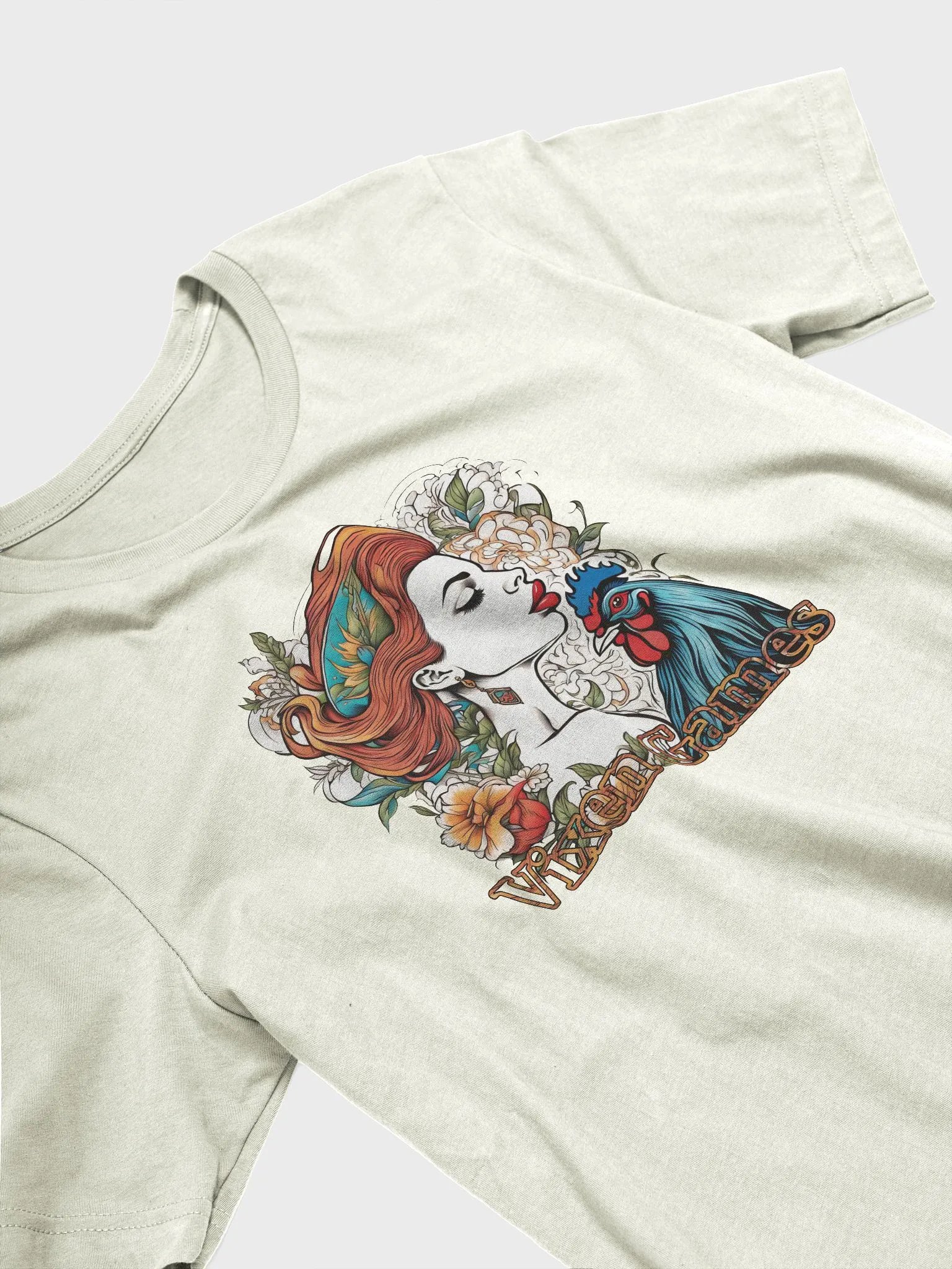 Art Nouveau Inspired Vixen games Elegant Vixen & Cock T-shirt product image (26)