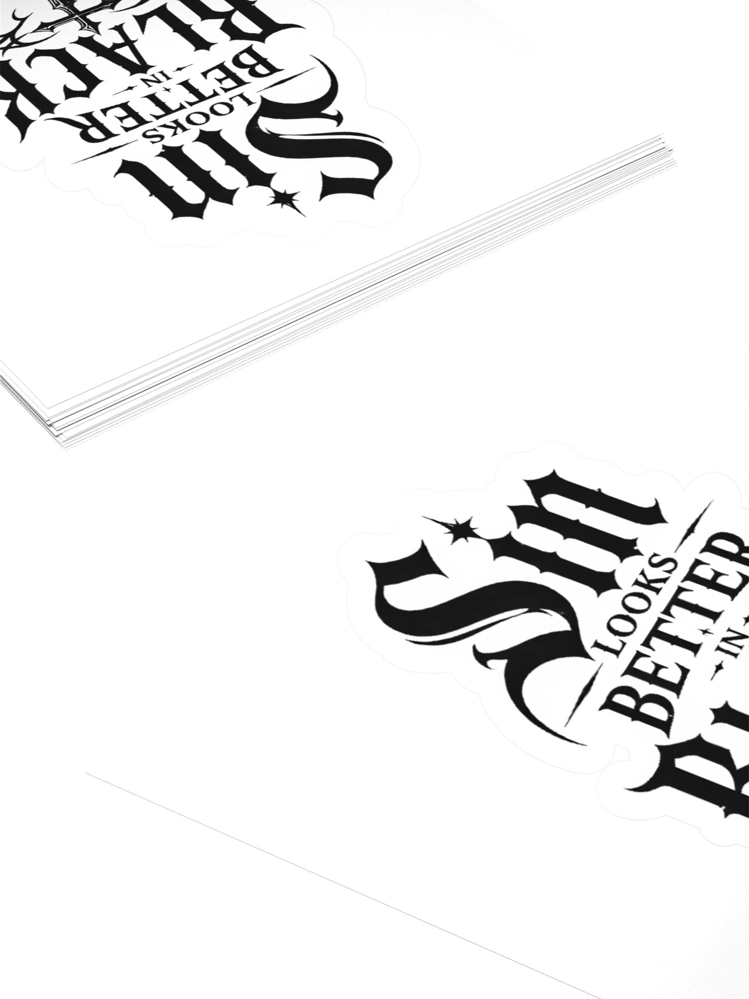 Sin Looks Better in Black Stickers product image (4)