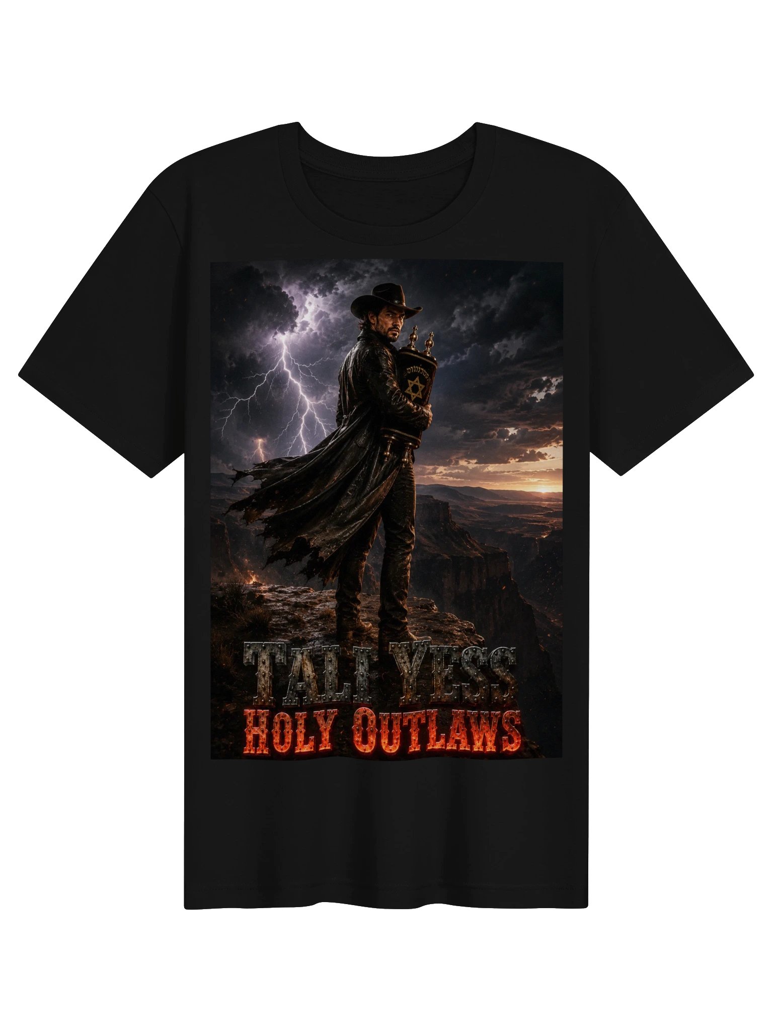 Tali Yess Holy Outlaws — Pose 4 Black T-Shirt product image (1)
