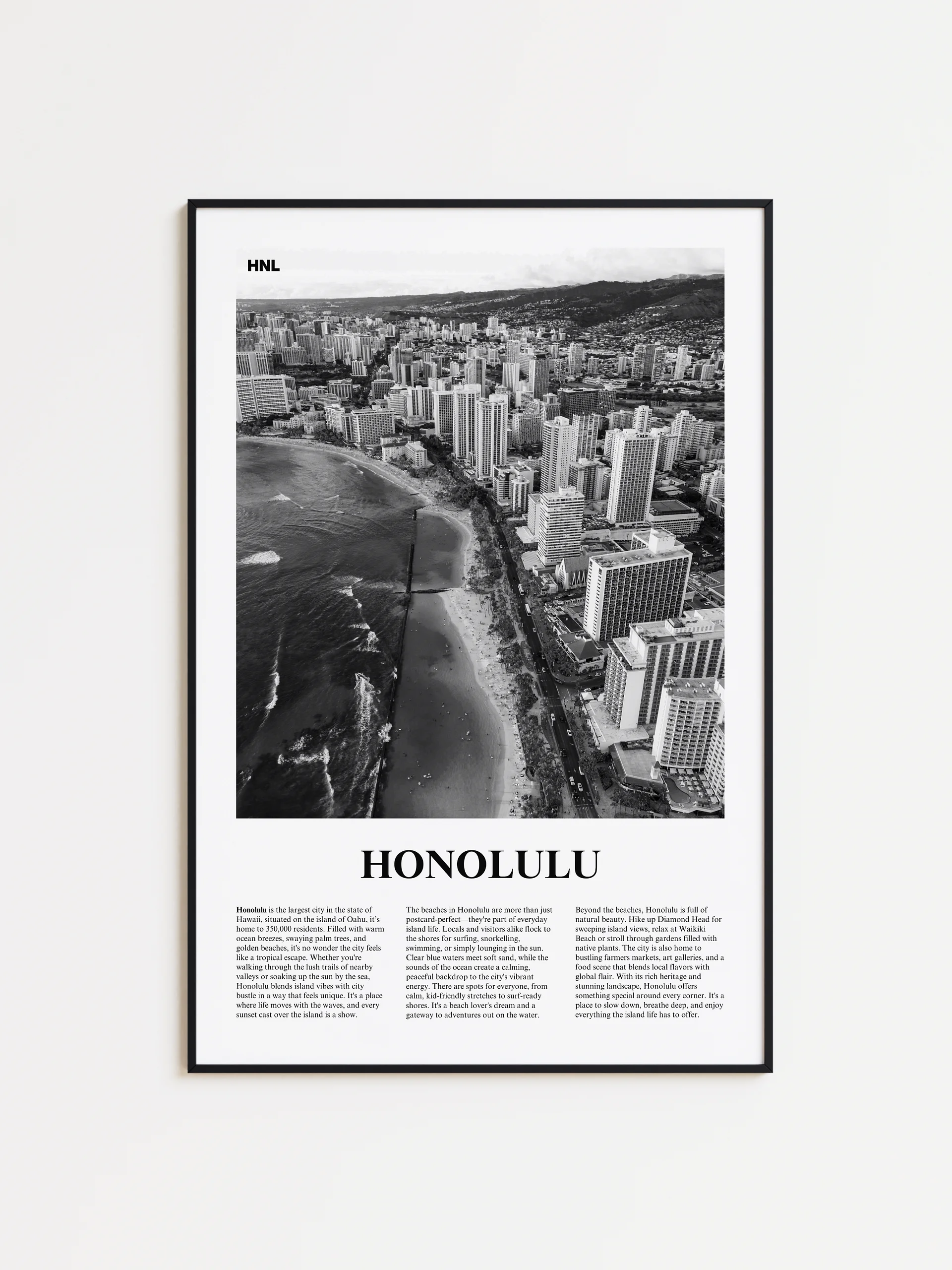 Honolulu 02 Newspaper Poster | Framed product image (1)