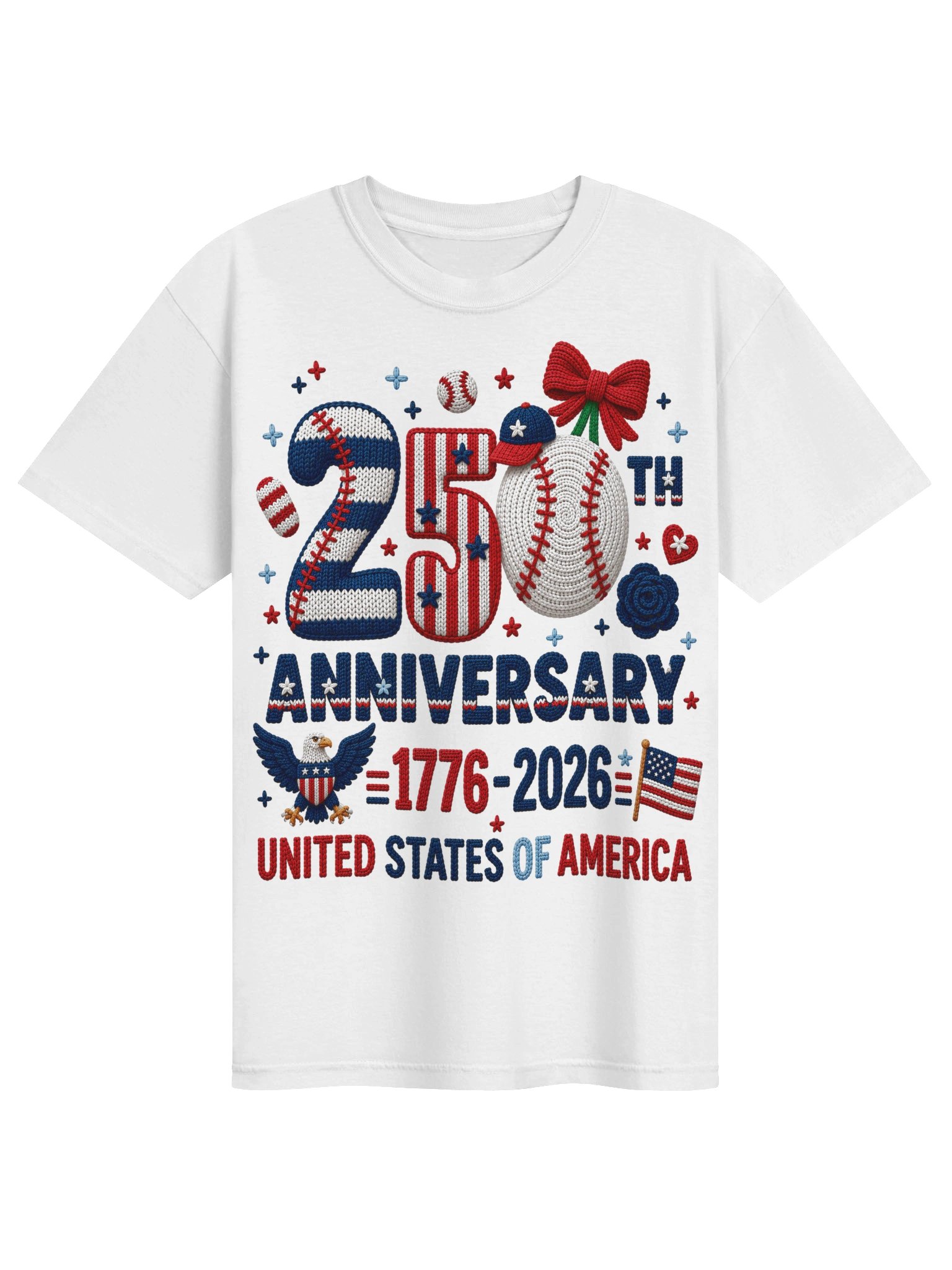 Baseball America 250th Anniversary 1776-2026 Patriotic T-Shirt product image (1)