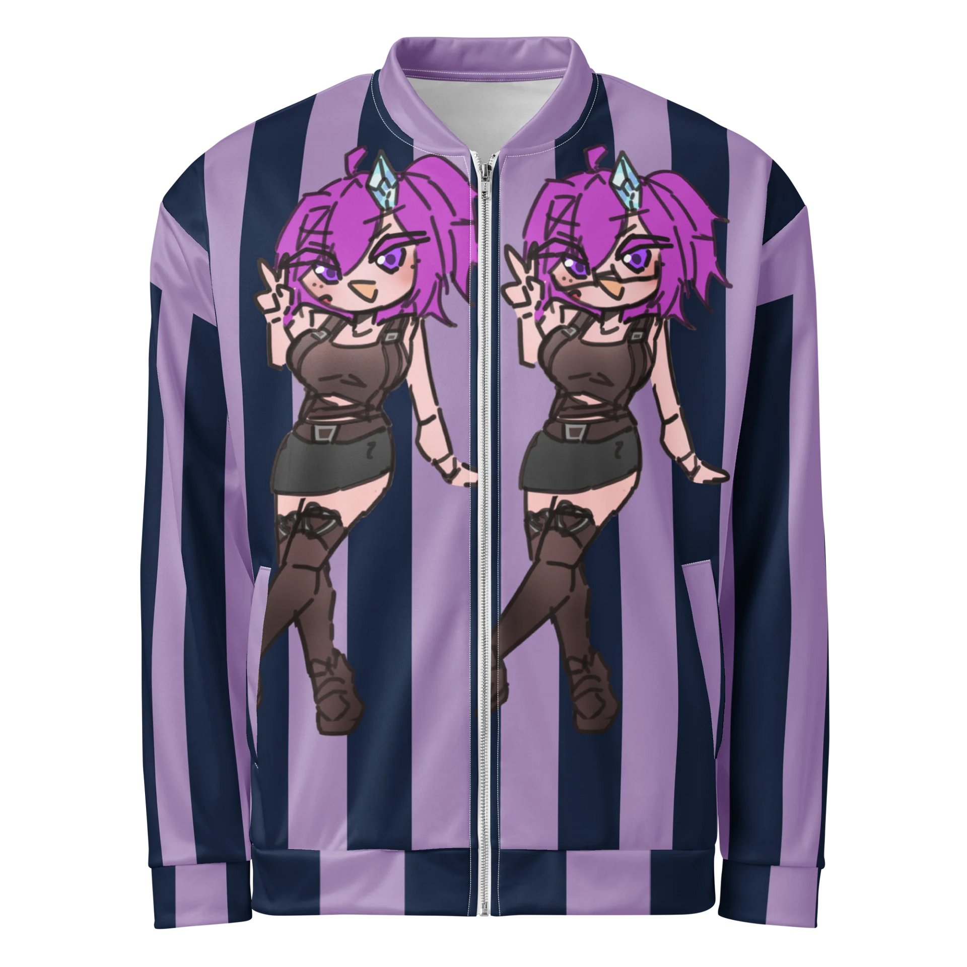 Unisex Gem Striped Bomber Jacket product image (1)
