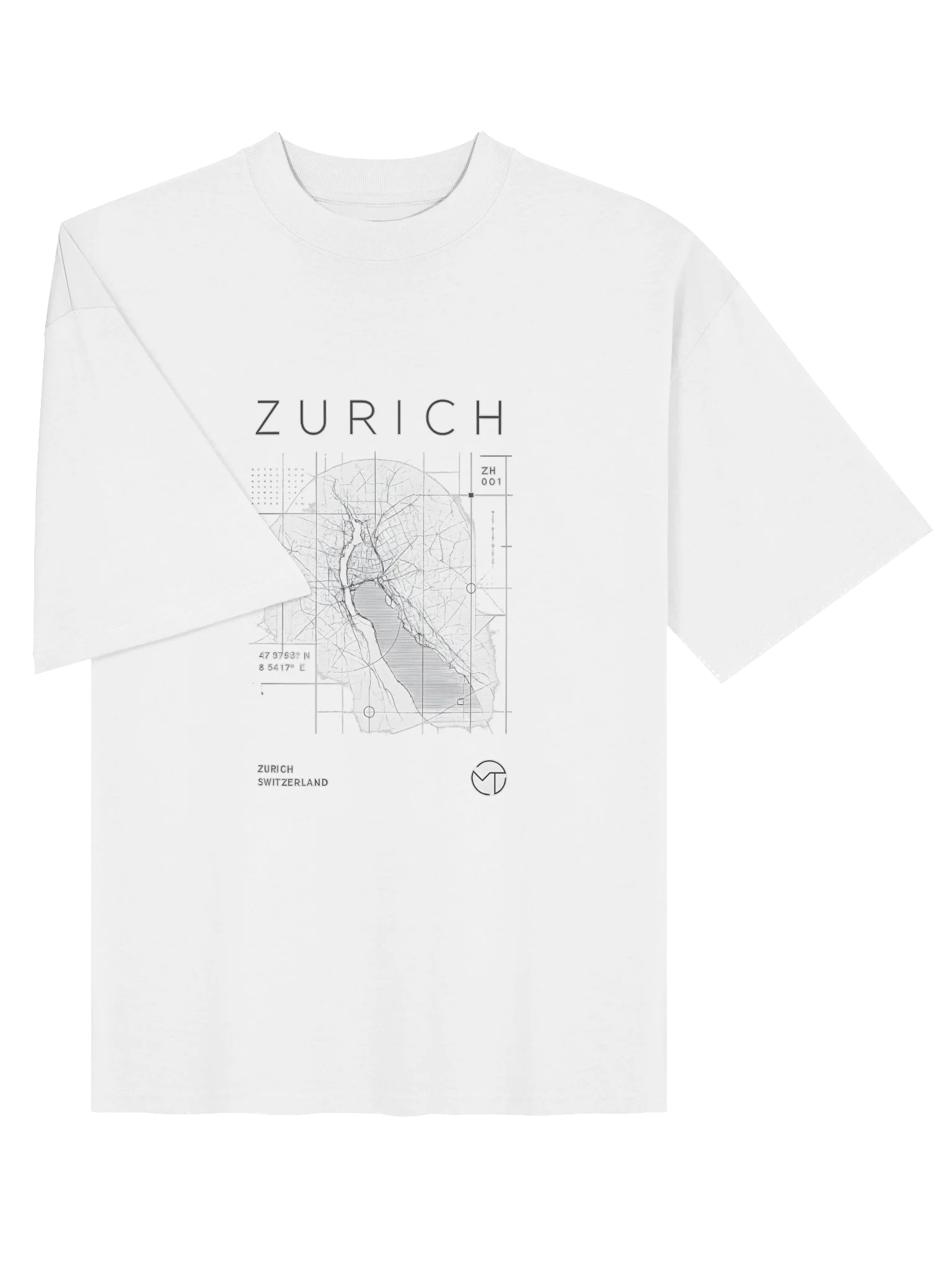 ZURICH Night Grid Tee – Premium Swiss Urban Graphic T-Shirt product image (5)