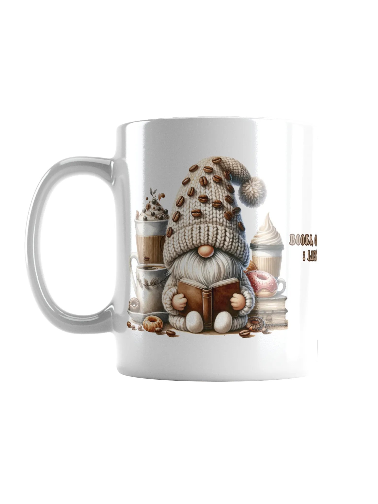 Gnome Books Coffee Donuts Ceramic Mug product image (1)