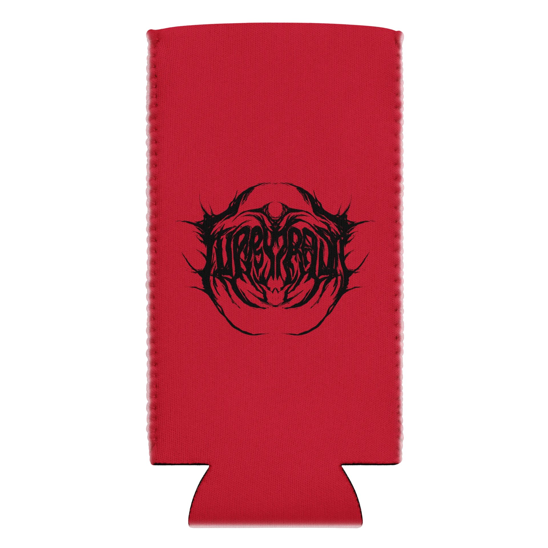 Metal Logo Koozie - Black Print on Red product image (2)