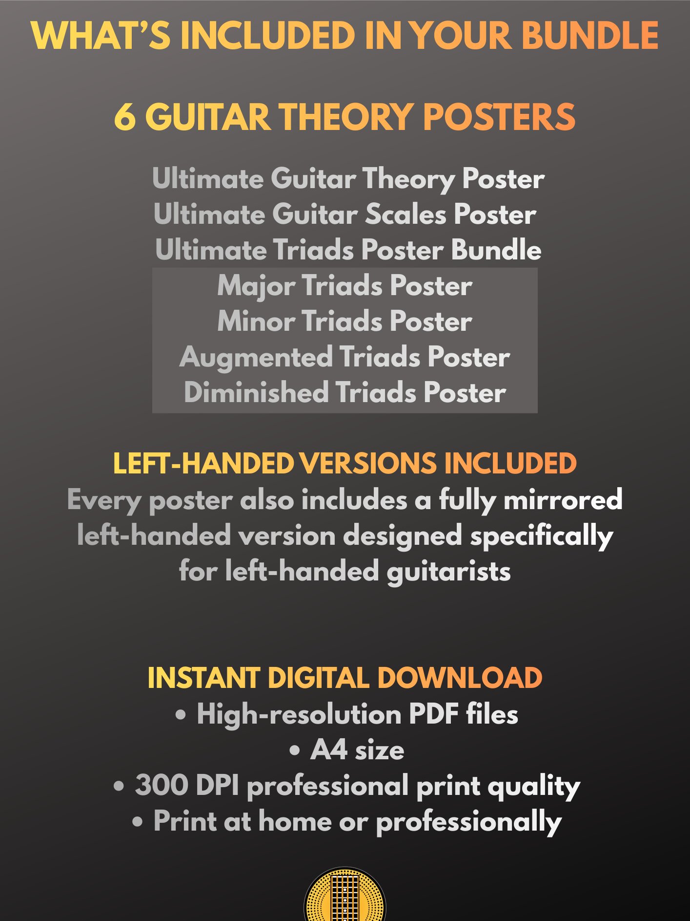 🎶 Complete Guitar Theory Poster Bundle (Digital Download) Save 28% product image (8)