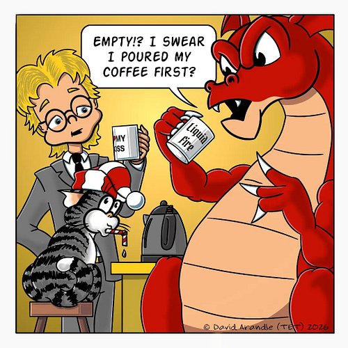 Well, it was just sitting there! Froyd really feels drinking coffee is a shared experience. #ResidentDragon  #coffeeholic #ca...