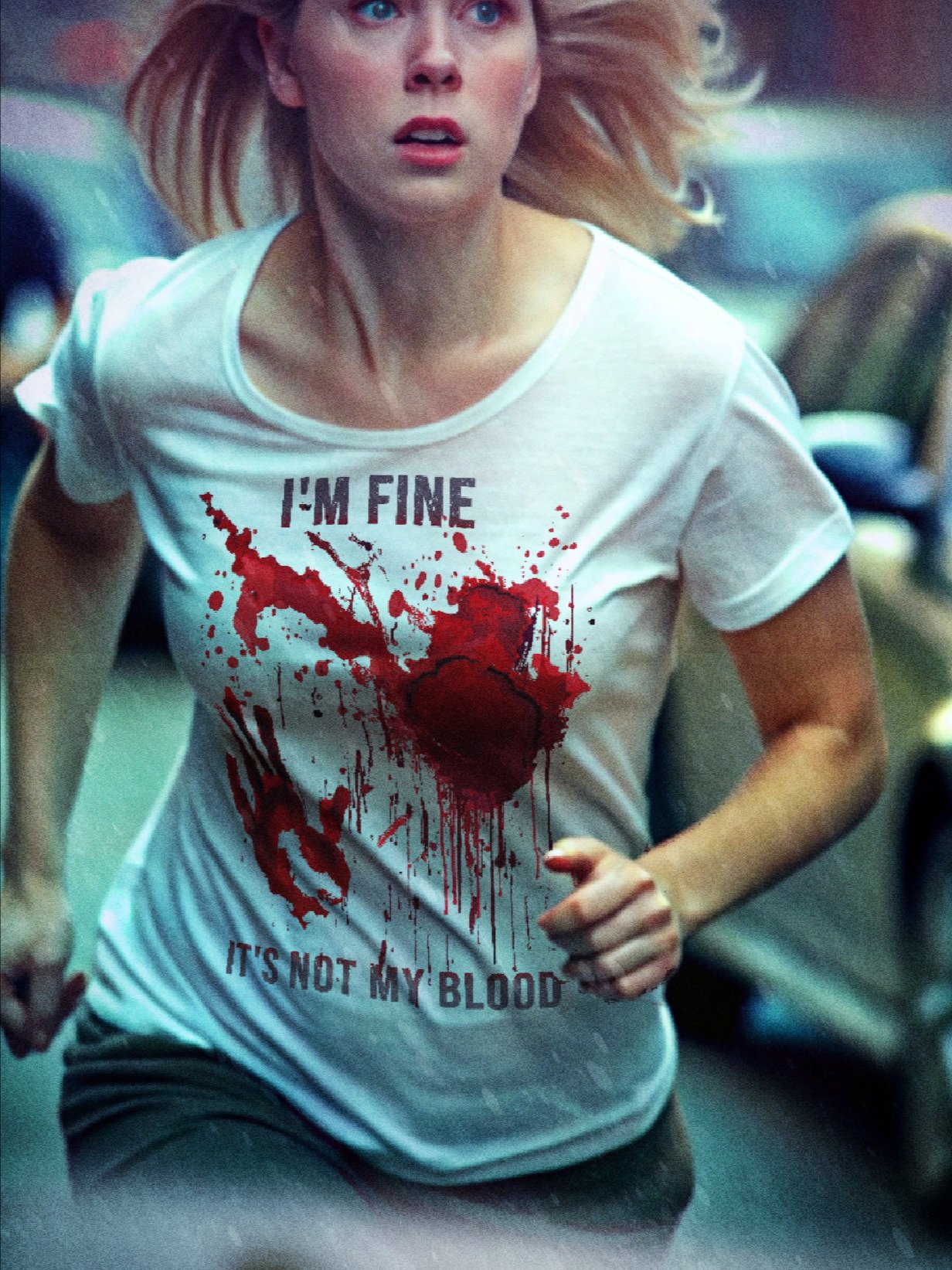 I’m Fine It’s Not My Blood Gore Shirt – Blood Splatter Zombie Horror product image (2)