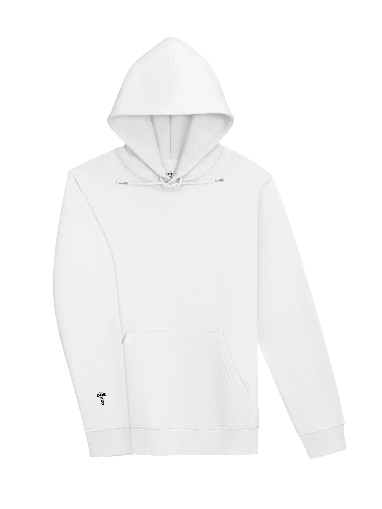 ONE KING True Crown 100% Organic Cotton Premium Street Hoodie with embroidered sleeve logo black print product image (3)